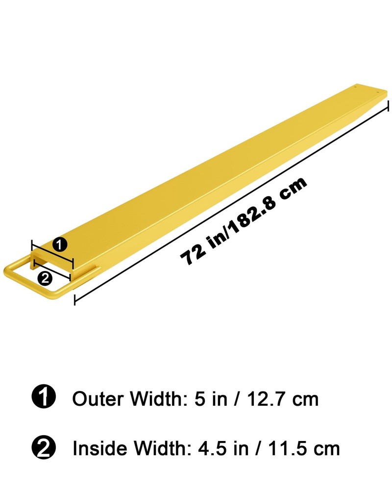 Pallet Fork Extension ,72" Forklift Extensions Heavy Duty Steel Fork Extensions