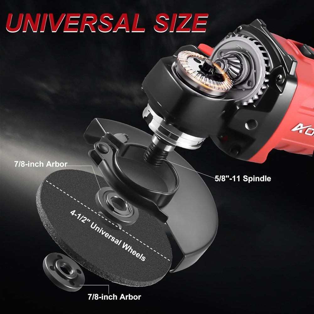 Power Electric Angle Grinder, 21V Battery, Brushless Motor