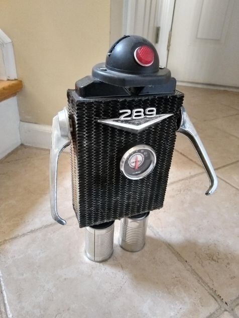 Repurposed Metal Sculpture Alien Robot Android Garage Art Sci Fi Steampunk UFO