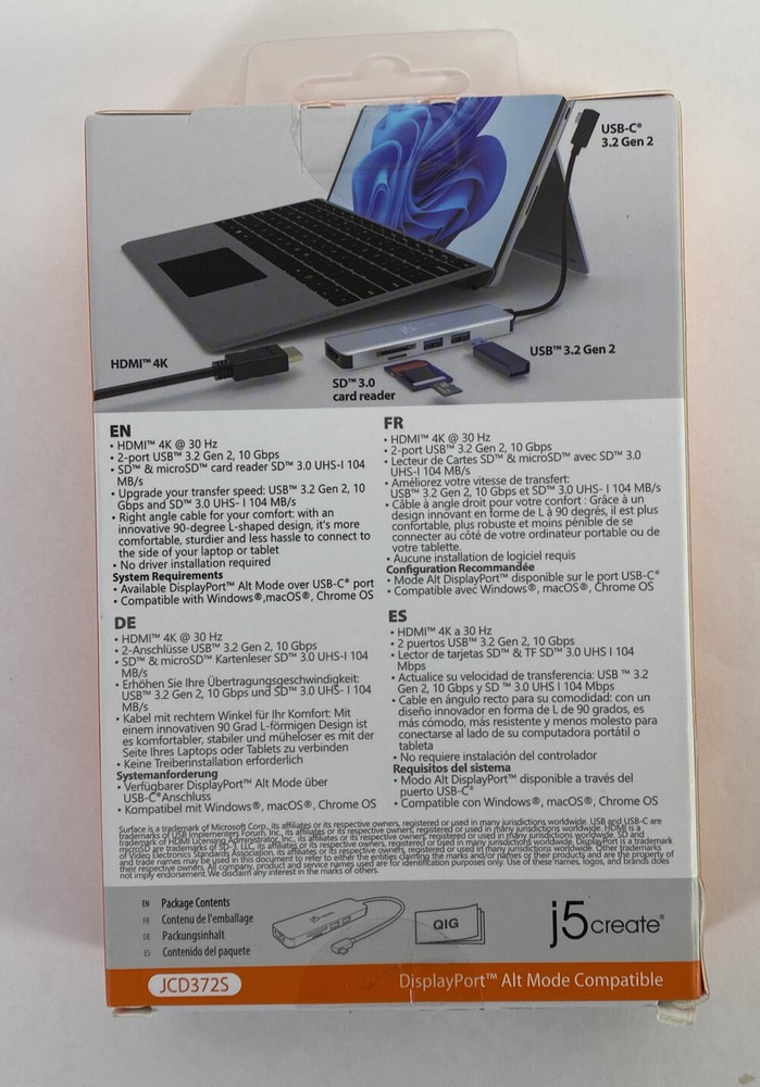 j5create - USB-C Multi-Adapter for Surface Pro Guaranteed