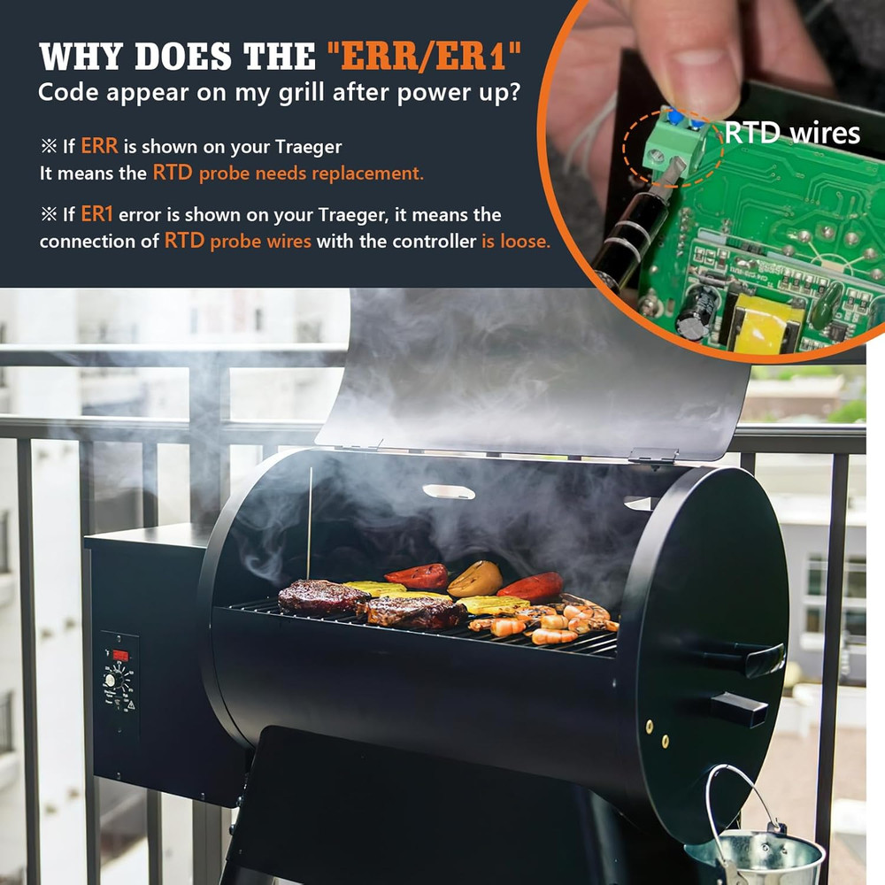 Temperature Probe Sensor, Replacement for Traeger Digital Thermostat Probe, Sens