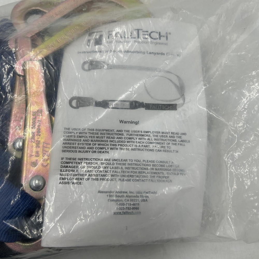 FallTech 8240Y3 ElasTech Internal Elastic SAL-Adjustable Y-Leg, 4 1/2' to 6'