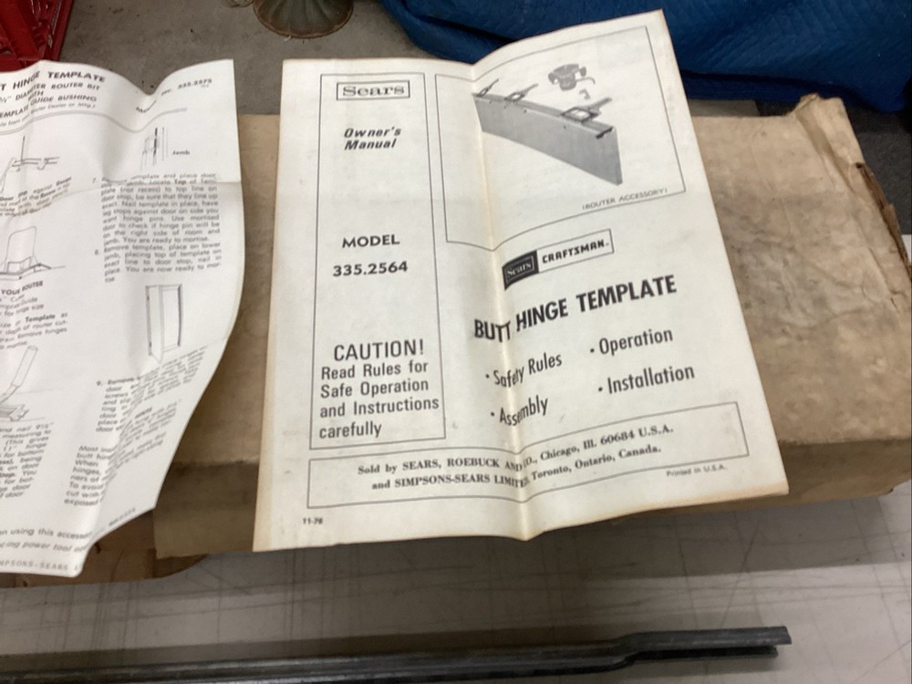 Craftsman Butt Hinge Template 9 2564