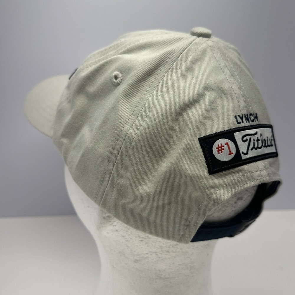 Titleist Golf Strap Back Hat Beige Cap Embroidered #1 Lynch Adjustable