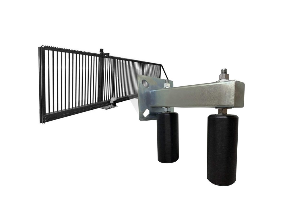 Adjustable Slide Gate Guide Rollers Upper Bolted Bracket Mount 6” Black Du