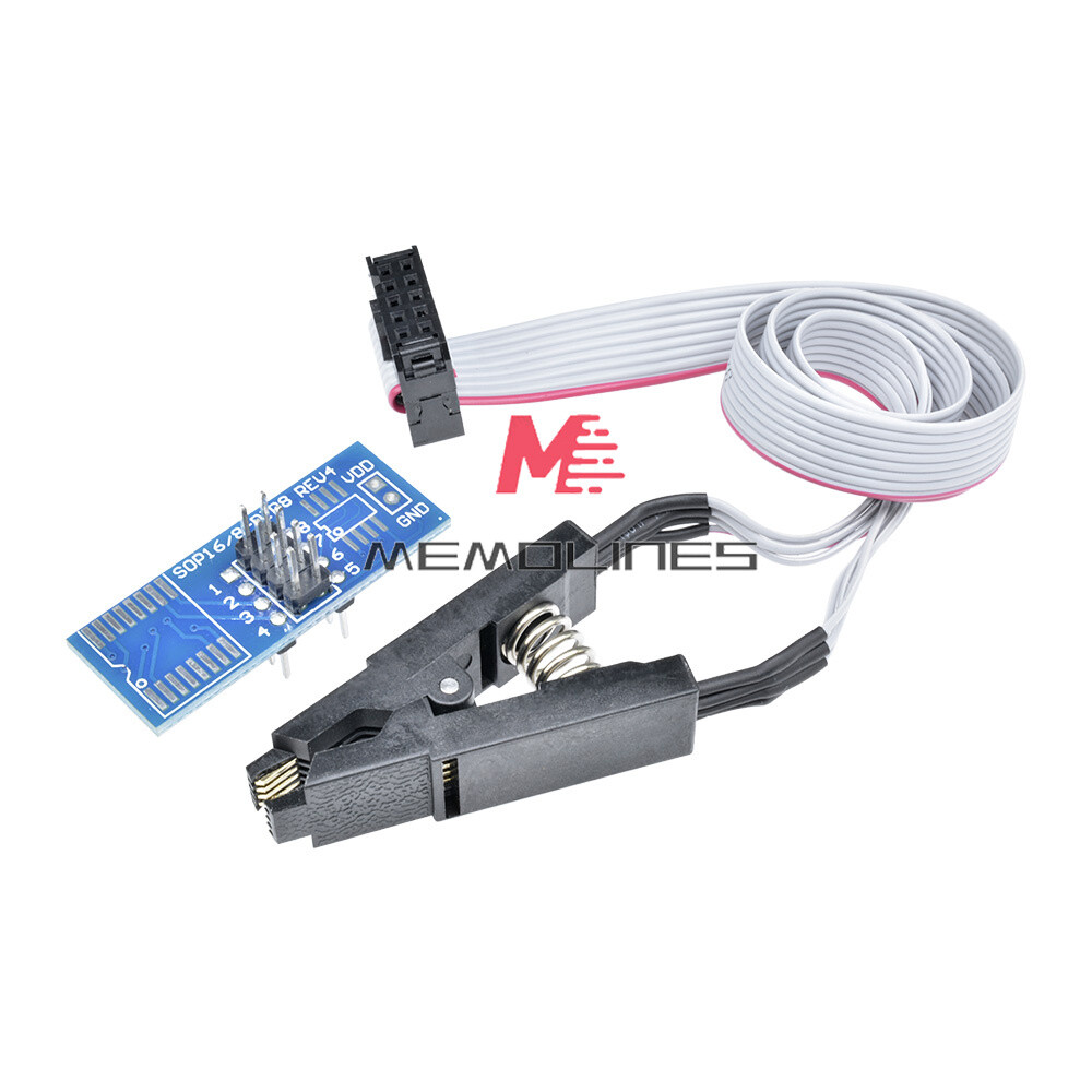 1-50x SOIC8 SOP8 Flash Chip IC Test Clips Socket Adpter BIOS/24/25/93 Programmer