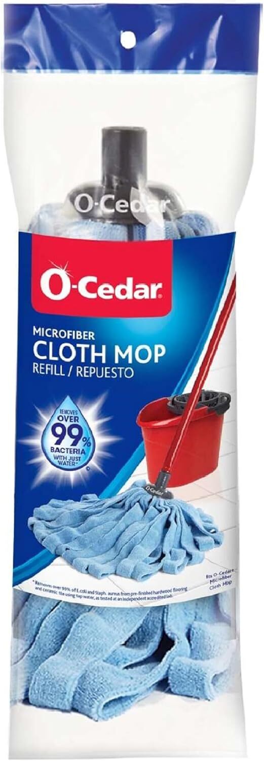 O-Cedar Microfiber Cloth Mop Refill, Blue 1 Count (Pack of 1),