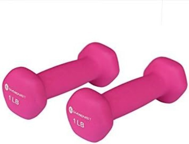 Comfortable Grip Neoprene Dumbbells - 2 Pack Lightweight Exercise Weights