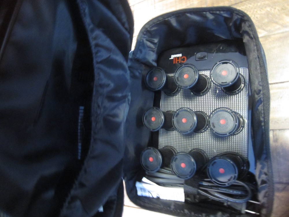 CHI Smart Magnify Ceramic Rollers Curlers 1.25 in w/ Case & 4 Clips
