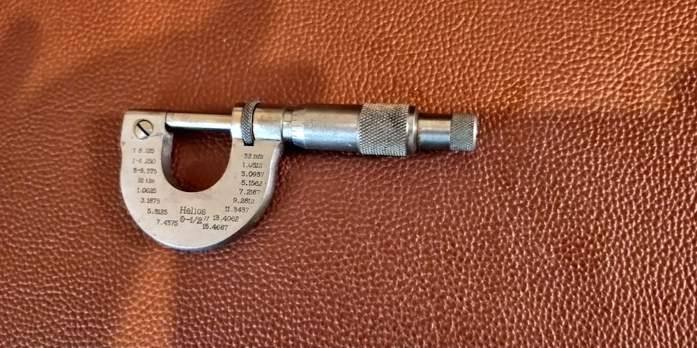 Vintage Helios Outside Micrometer 0-1/2" Range MINI