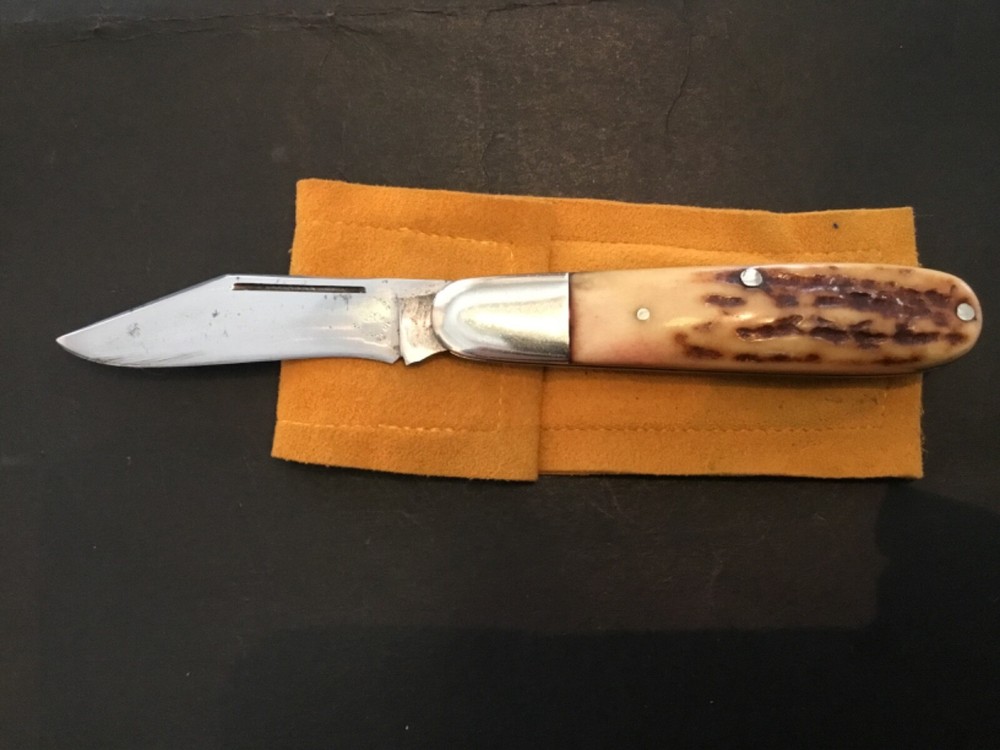 Custom Jerry Van Eizenga Nunica, MI STAG Handle Slipjoint Folder Folding Knife