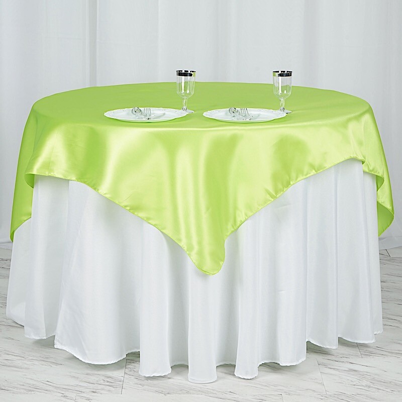 10 Pack 60" Square SATIN Overlays Wedding Party Decorations - Free Shipping SALE
