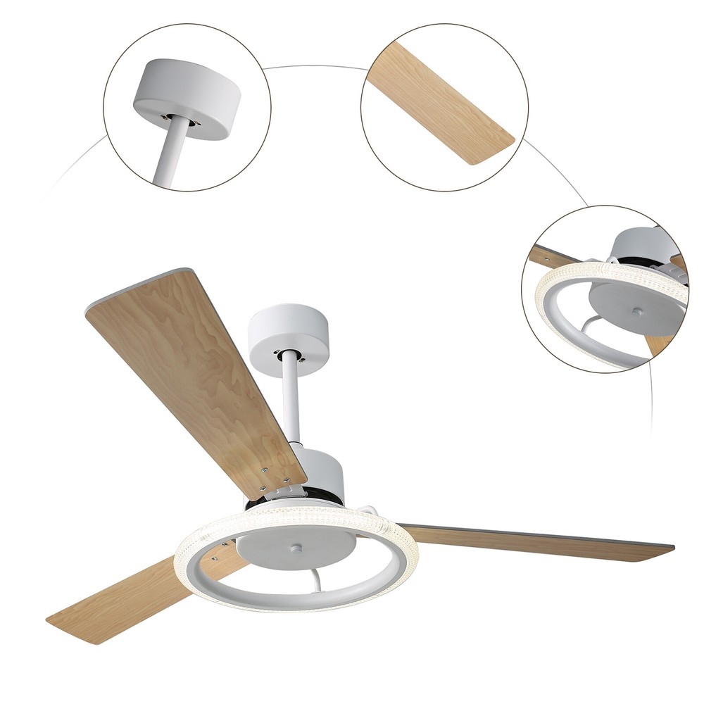 Ceiling Fan W/ Remote Control Quiet Motor DC Ceiling Fan & LED Light Adjustable