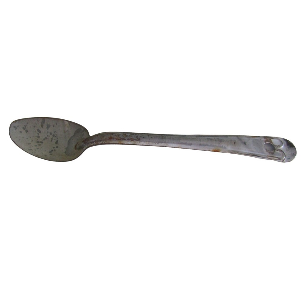 Vintage Enamel Ware Serving Spoon Chipped Rustic Decor