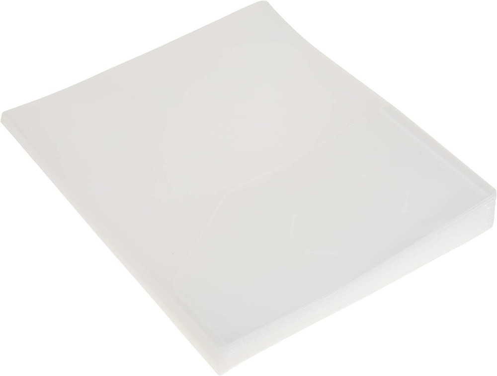 Filexec 2-Pocket Folder, Business Card Die-Cut, Translucent Clear (Pack