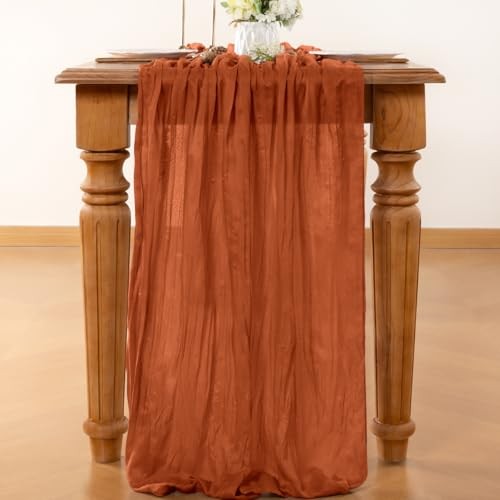 Valentines Day Table Runner Cheesecloth Table Runner 14FT 14ft Terracotta
