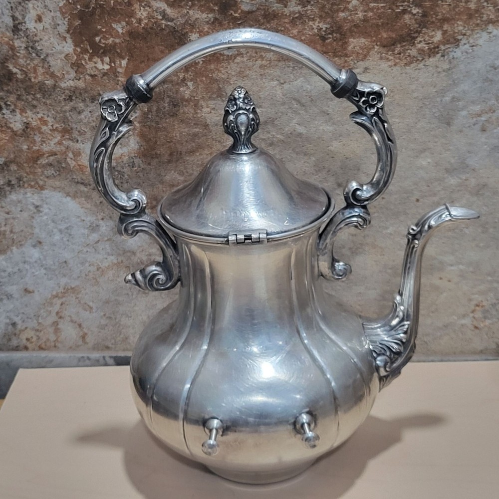 VTG Silver Plated on Metal Classic Tilting Teapot with Handle