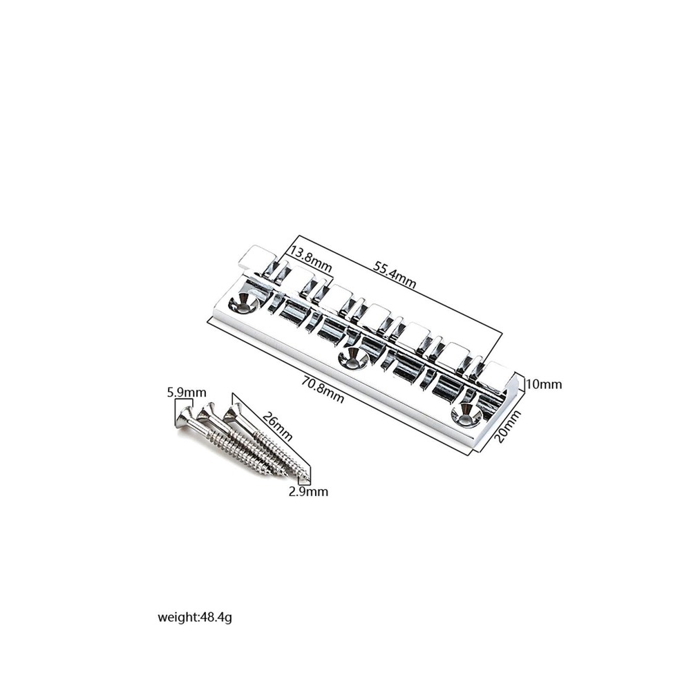 12-Strings Anchor Type Metal Electric Guitar Bridge Fixed Harp Bridge String C