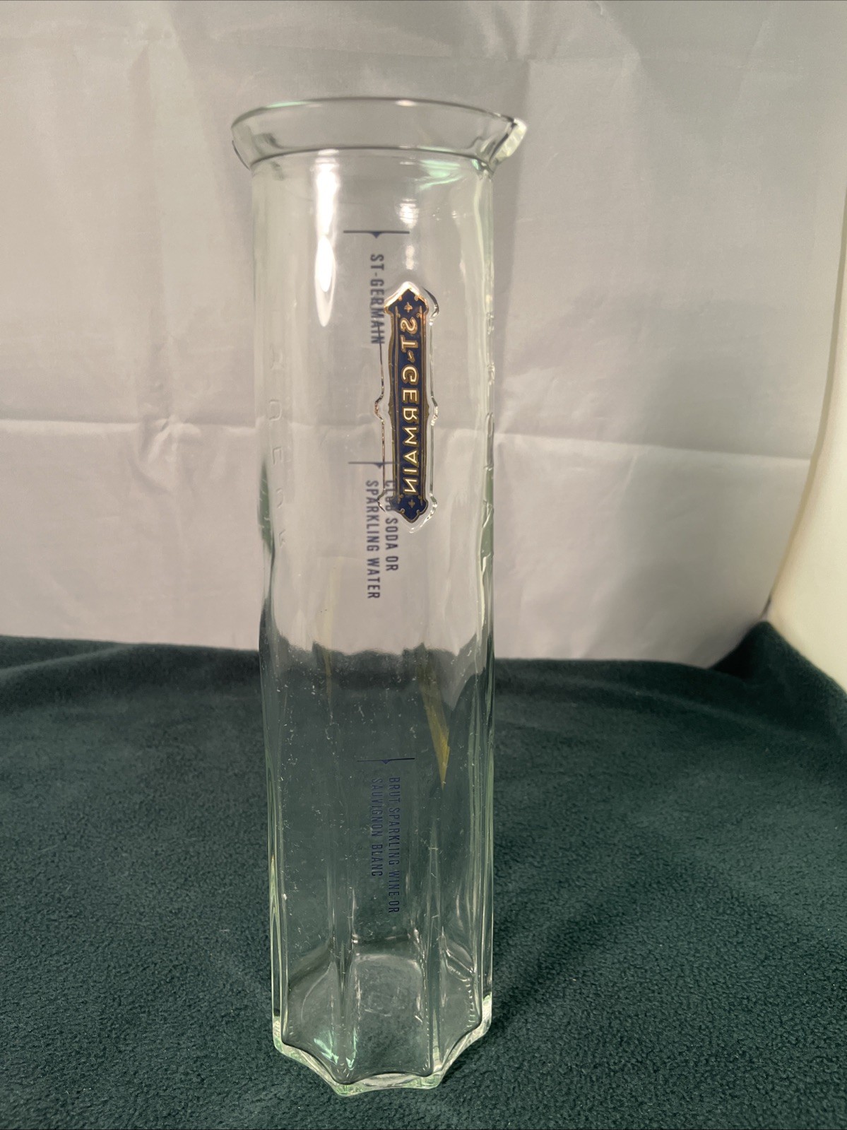 VTG St. Germain Special Liqueur 1L Cocktail Carafe with Recipe Markings, NO ROD