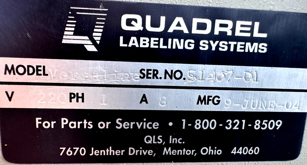 Quadrel Versaline 220V Single-Phase Versaline Labeling System