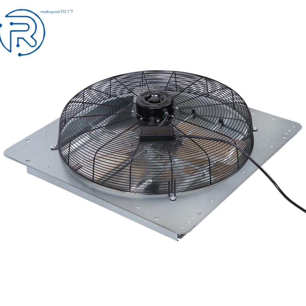 24" Wall Mounted Exhaust Fan Automatic Shutter Variable Speed Vent Fan For Attic