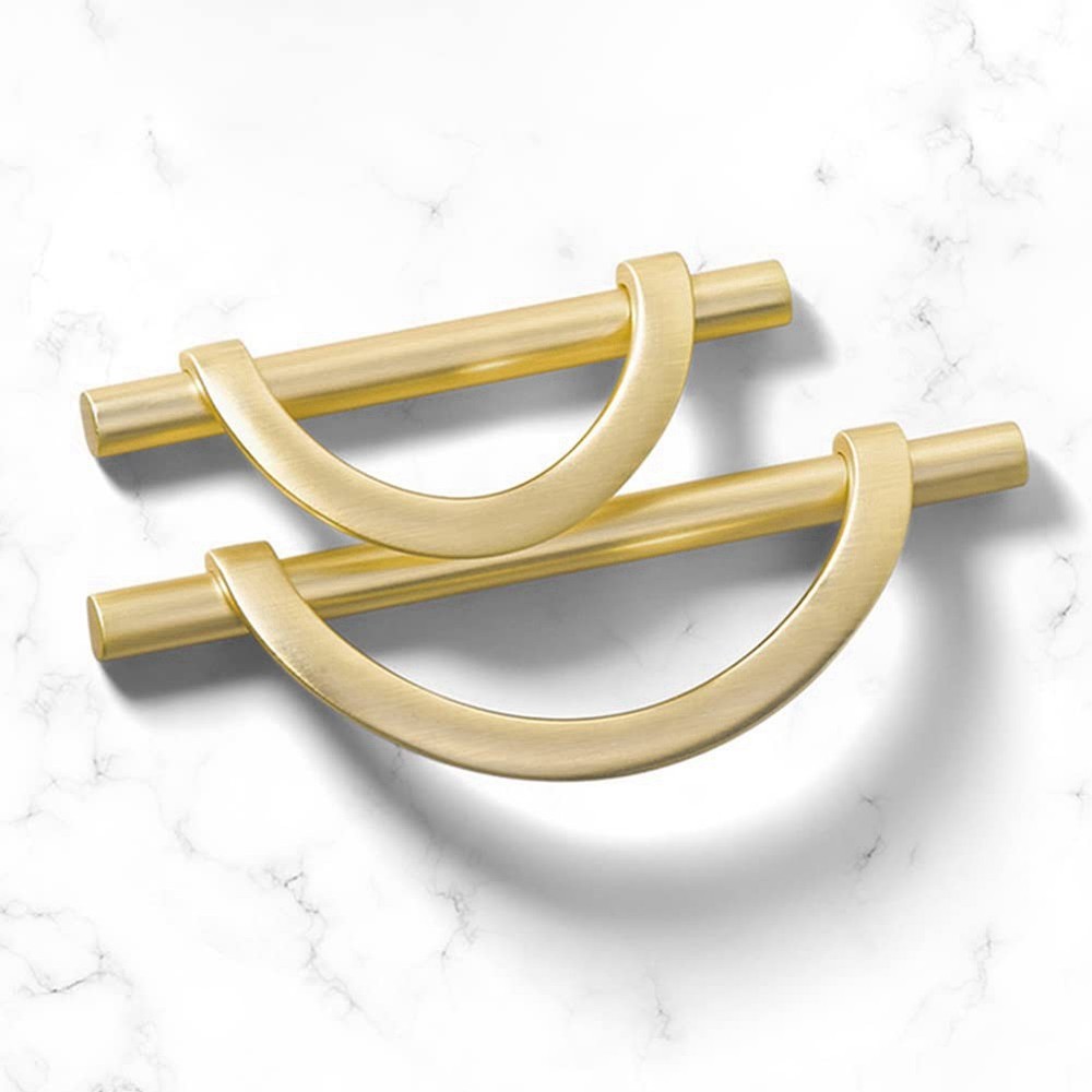 2Pcs Gold Cabinet Pulls Drawer Pulls Half Shape Cabinet Pulls Drawer7250