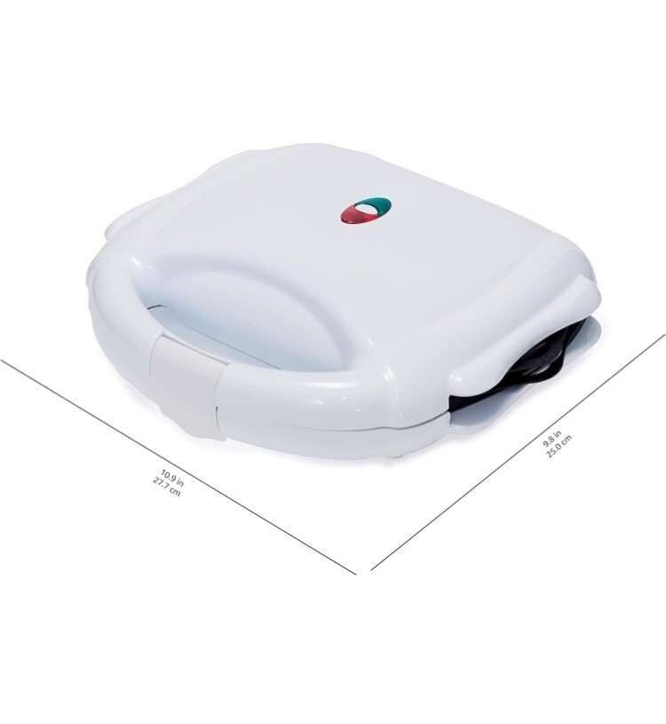 Amazon Basics Waffle Maker 2-Slices White with Non-stick coating - Open Box