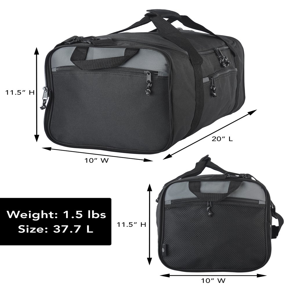 20" Collapsible Polyester Travel Duffel Bag Adjustable&Detachable Shoulder Strap
