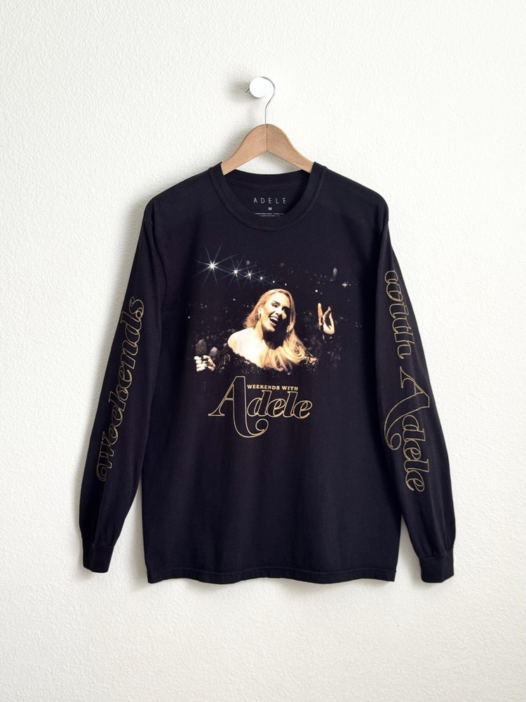 Adele Weekends With Adele Las Vegas Long Sleeve Shirt Black Medium Official