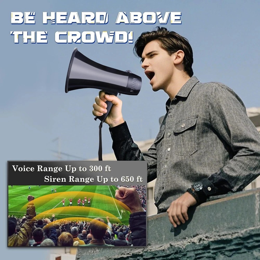 Lightweight Portable Megaphone with Volume Control & Voice Recording Function