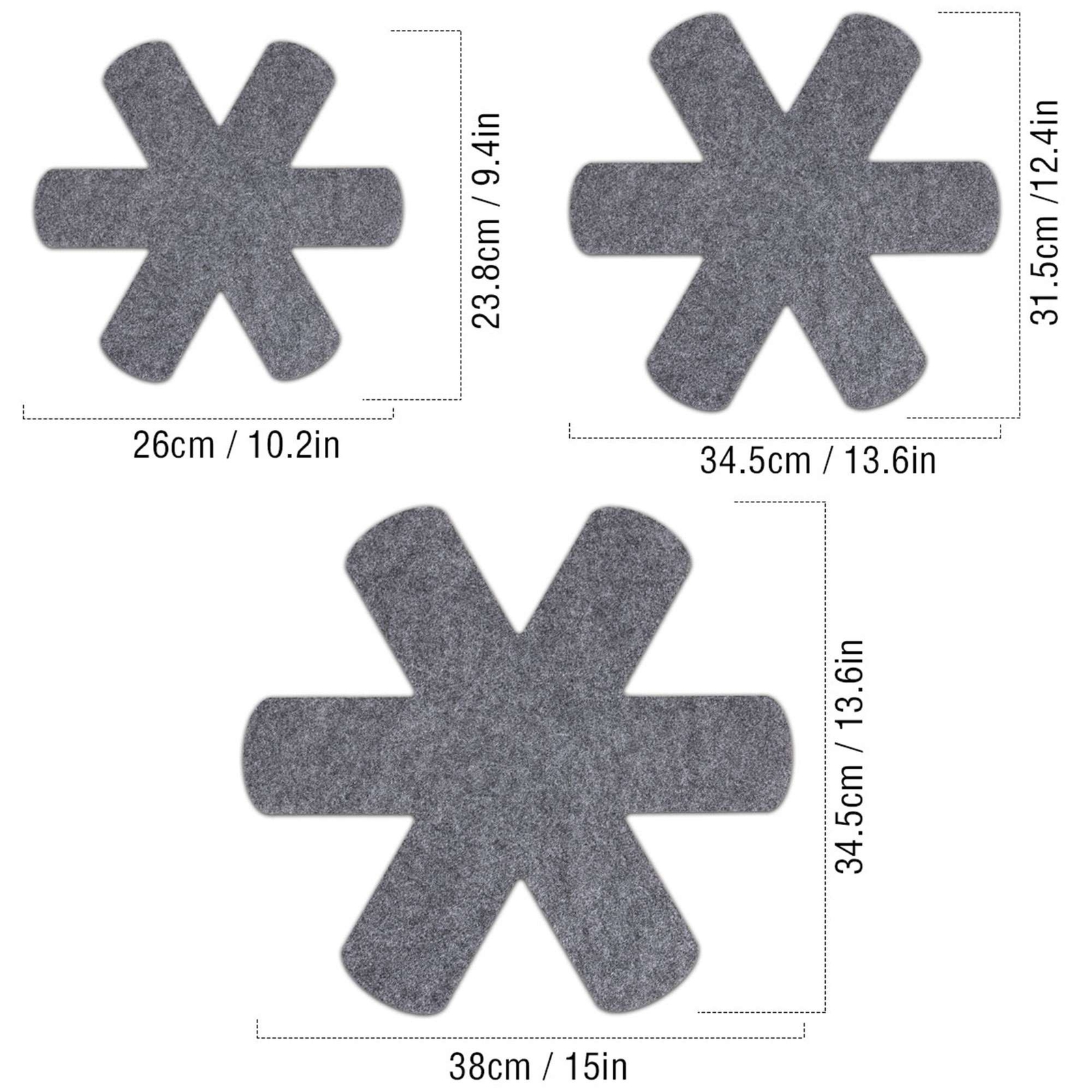 12x Pot Pan Protectors, 3 Sizes of Felt Pan and Pan Separator Pads, Anti-Scratch
