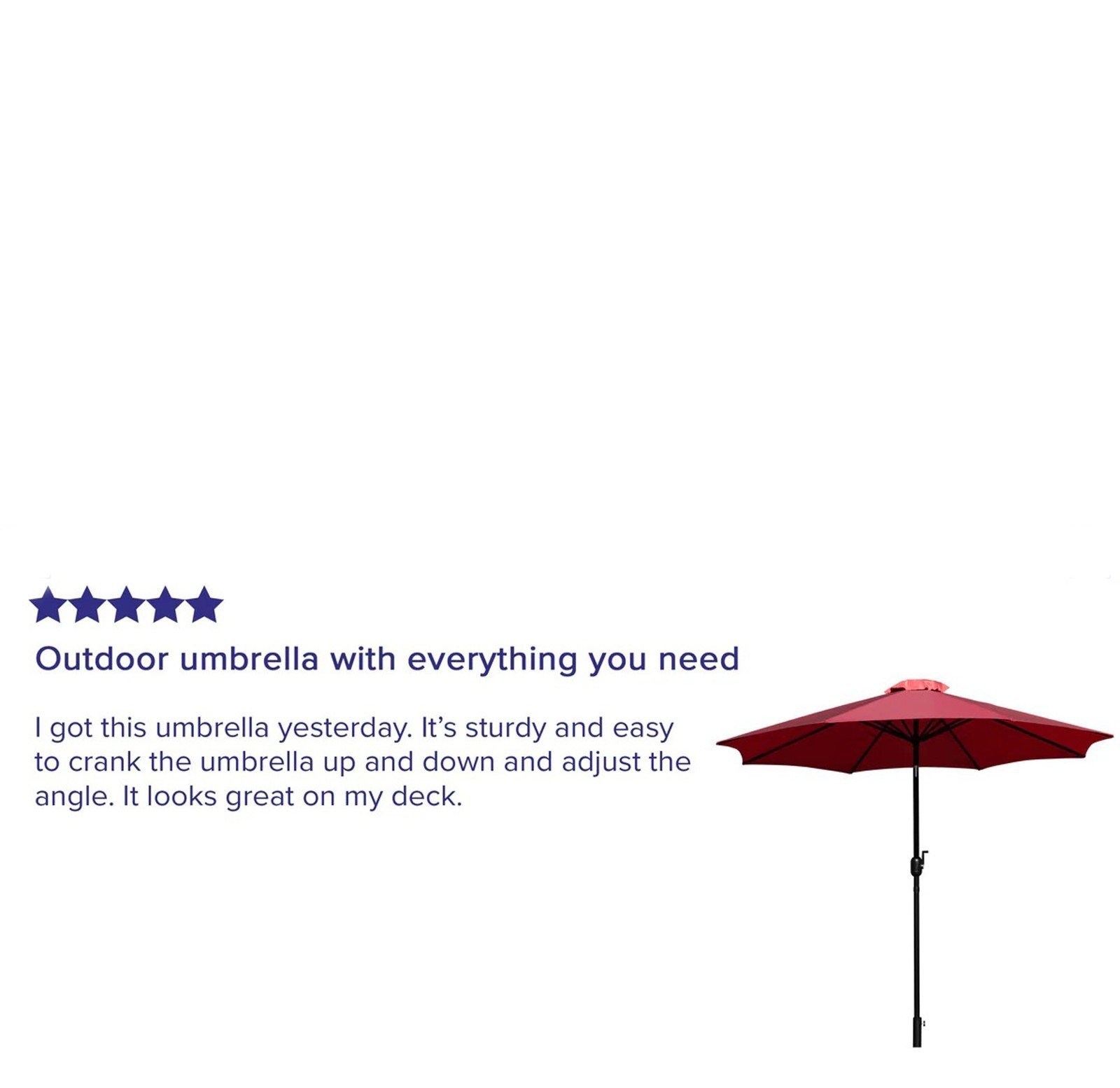 9 FT Outdoor Patio Round Umbrella Aluminum Pole Crank and Tilt Function RED