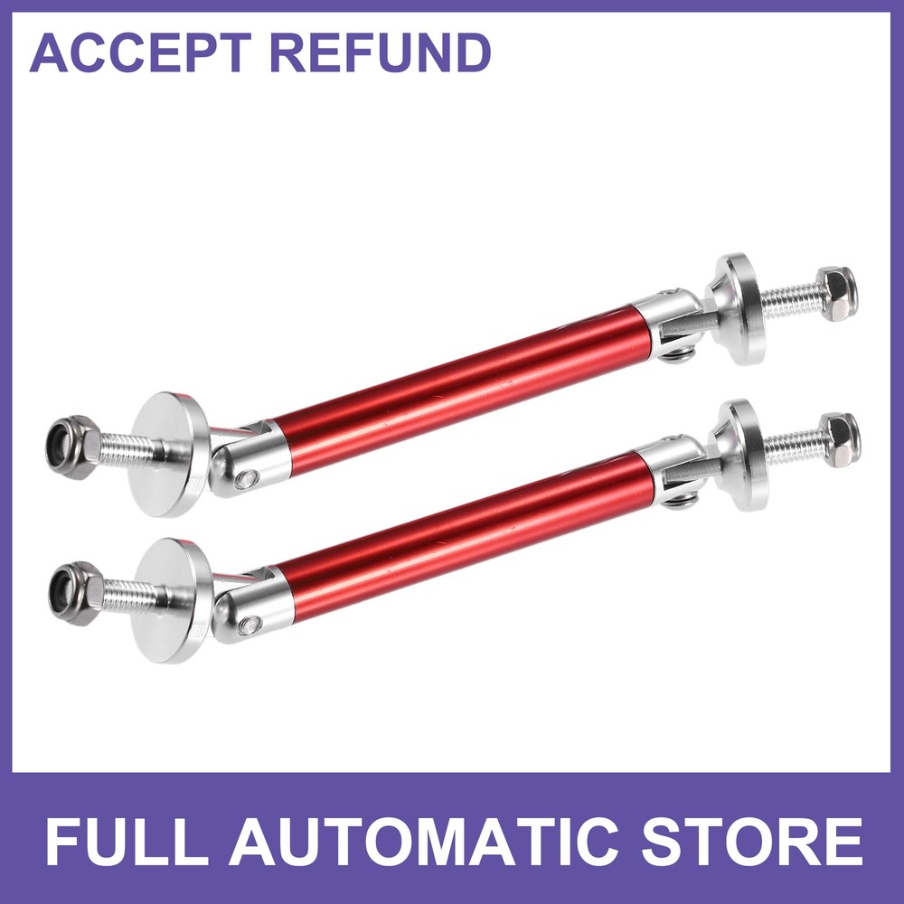 TWO 3"-4" Universal Front Bumper Lip Splitter Diffuser Strut Rod Universal Red