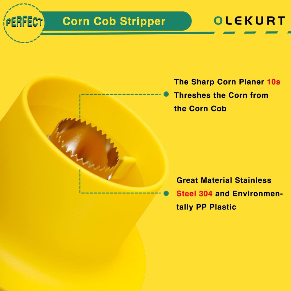 Corn Cob Stripper Tool, Corn Peeler for Corn on the Cob (Yellow)