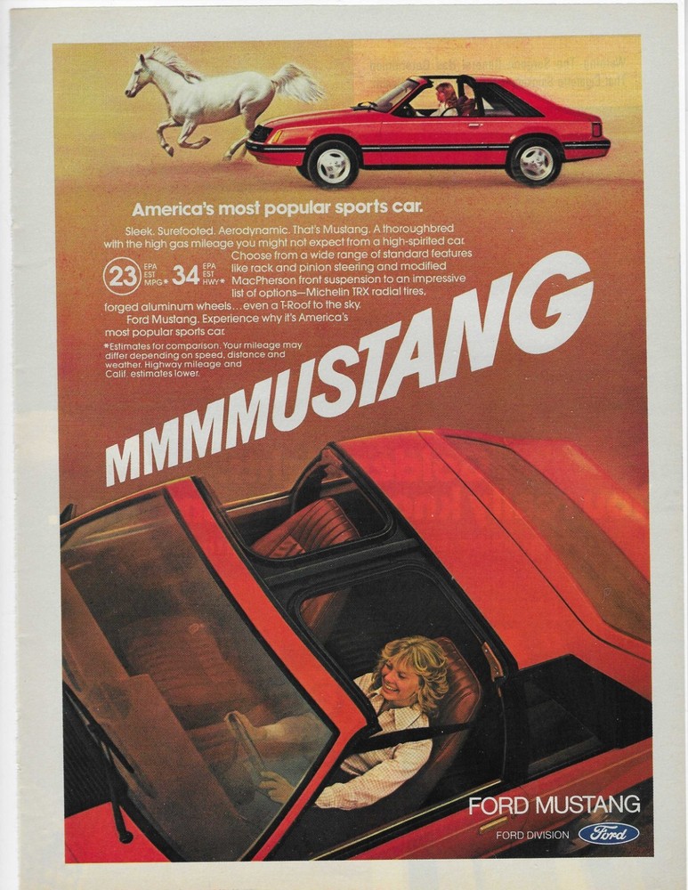 MMMMUSTANG   FORD MUSTANG  ORIGINAL PRINT AD