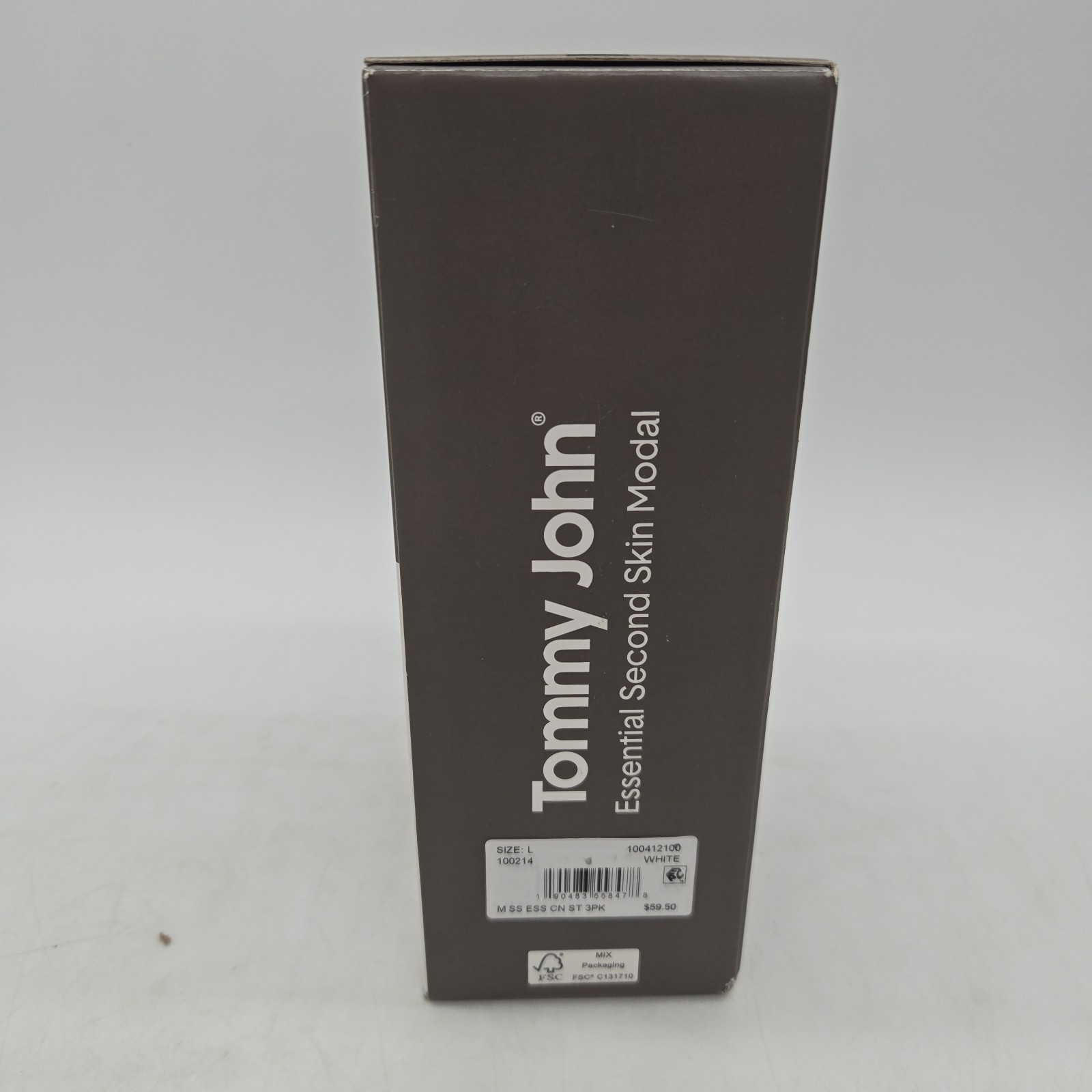 Tommy John Men's White 3 Pack Second Skin Modal Crewneck Undershirt, Large (L)