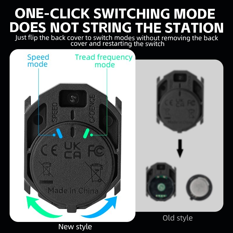 ROCKBROS 2pcs Bike Speed Cadence Sensor Bluetooth ANT+ Wireless IP67 Waterproof