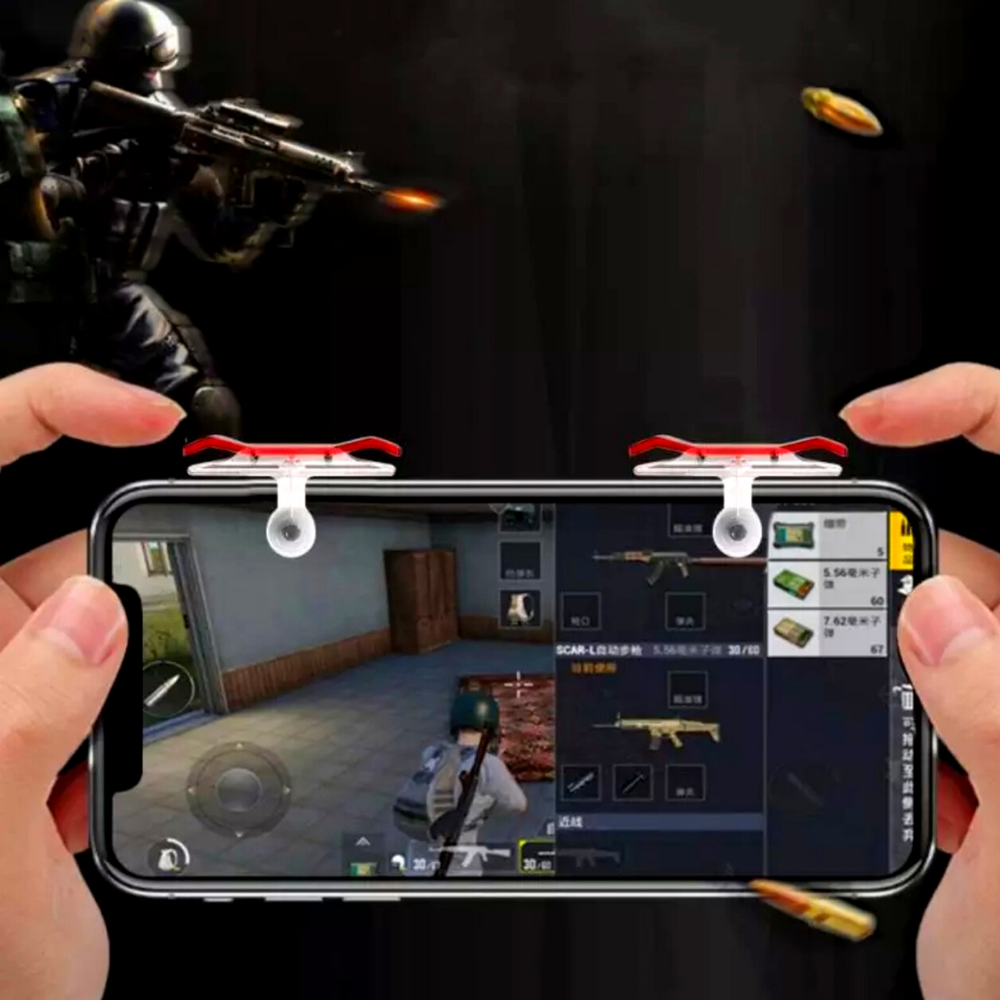 Mobile Cell Phone Game Controller Gamepad Joystick Fire Trigger Button For PUBG