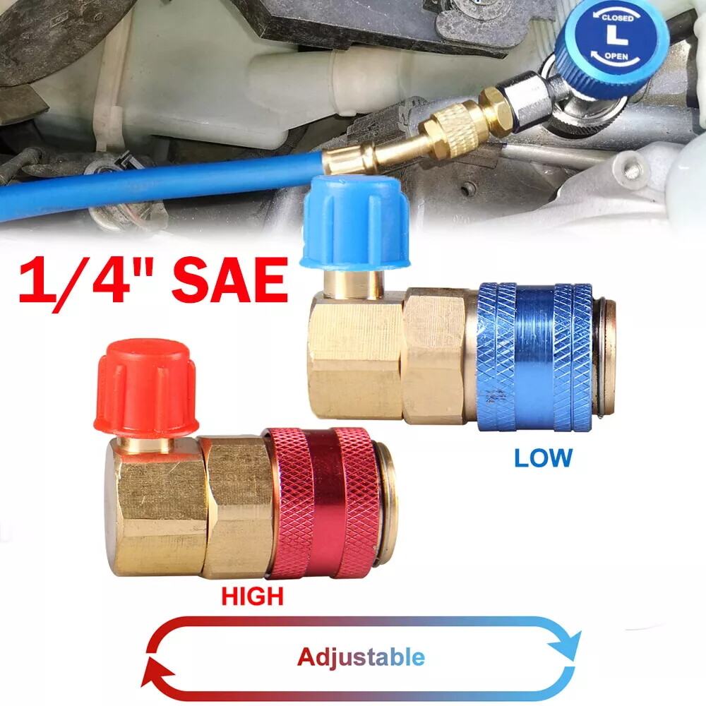 Refrigeration AC Manifold Gauge Conversion Kit High Low Angle Quick Adapter ACME