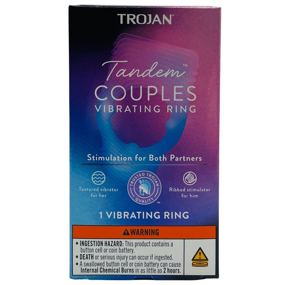 Trojan Tandem Couples Vibrating Ring 1 Pack New