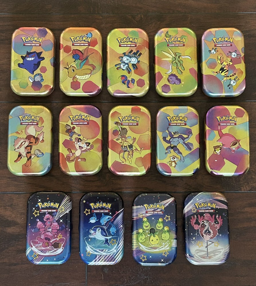 14 Different Empty Pokemon Tins - No Cards