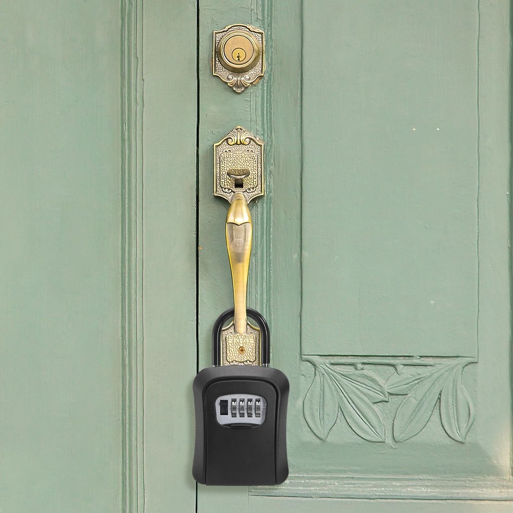 2 Pack Key Lock Box Wall Mount Waterproof 4-Digit Combination Key Safe Garage