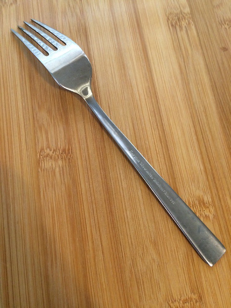 Hampton Silversmiths Glossy Stainless Ribbed Ridges GRAND Dinner Fork 7 7/8"