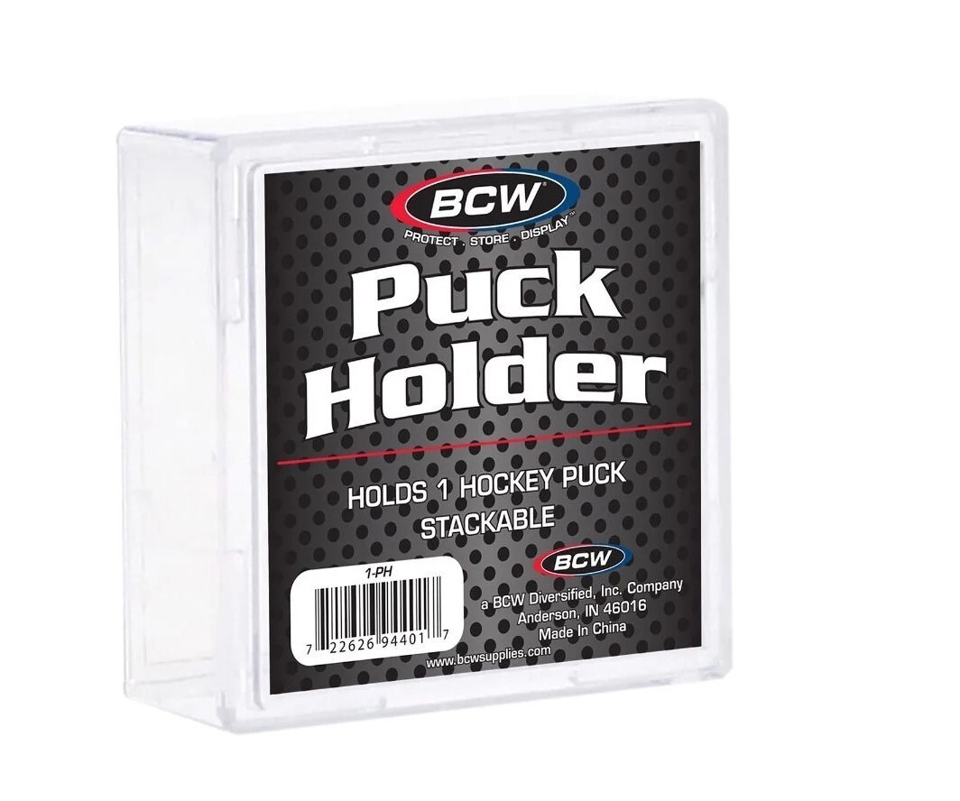 BCW Square Hockey Puck Holder Cube Display Case Stackable For Regulation Pucks