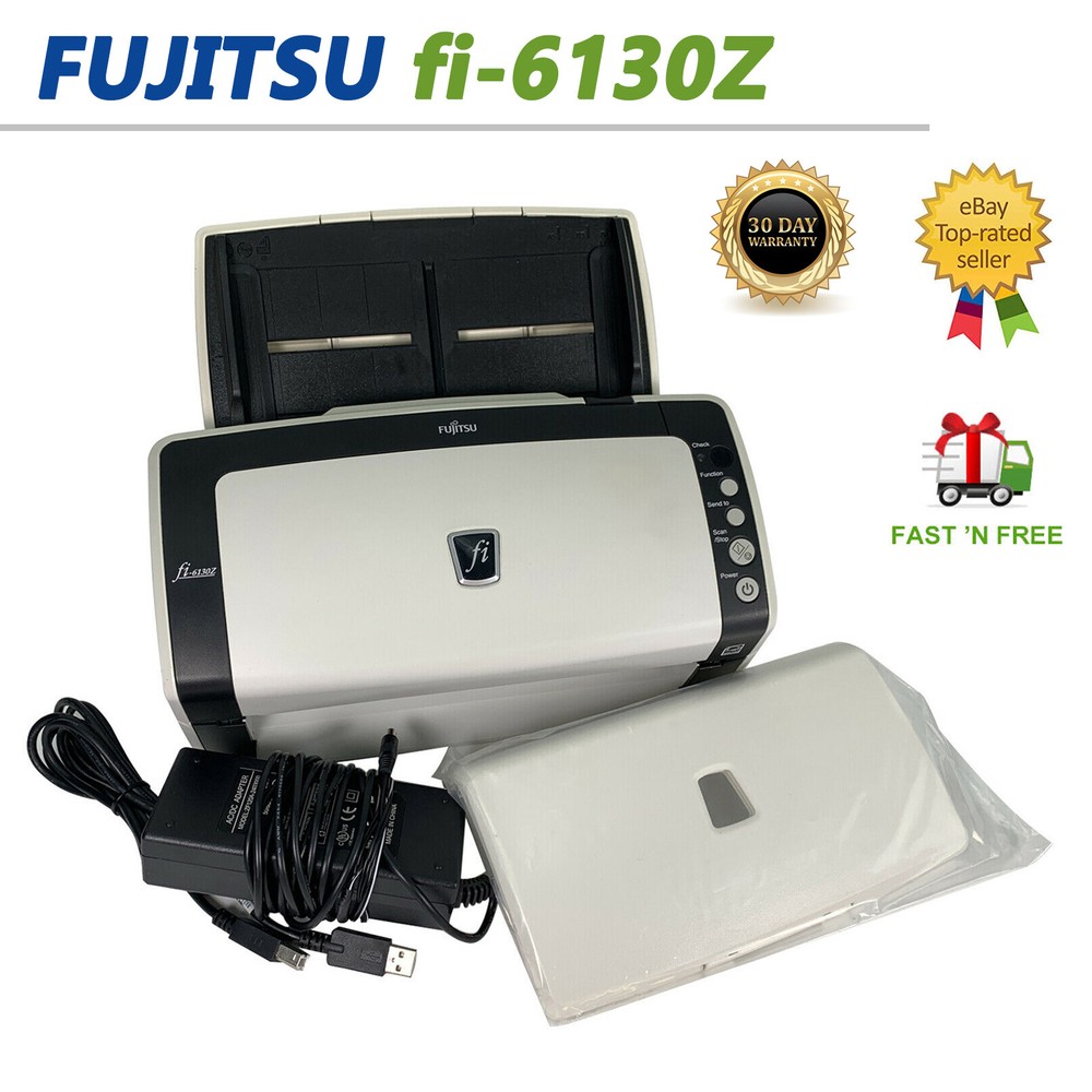 Fujitsu Fi-6130Z Duplex Pass-Through Document Color Scanner with Bundle