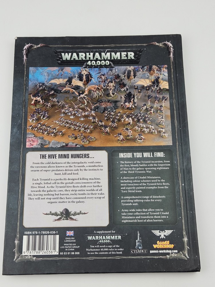 2017 Warhammer 40,000 (40k) Codex Tyranids Hardcover Book