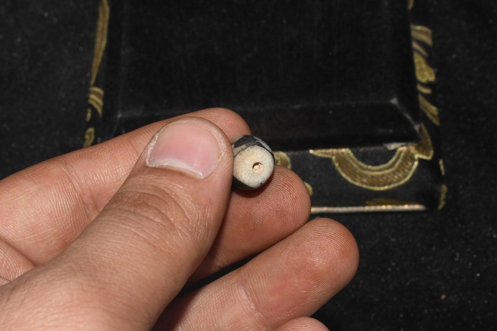 Authentic Ancient Central Asian Banded Stone Bead over 2000 Years Old