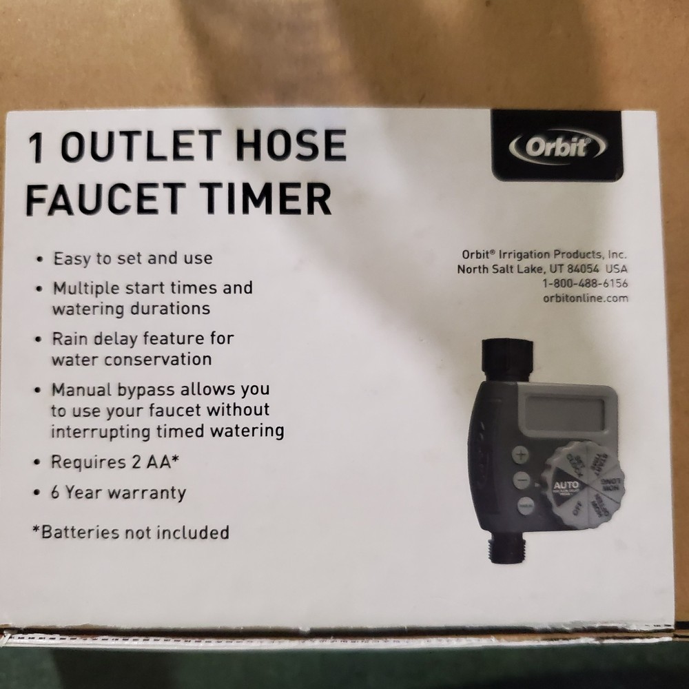 Orbit 1 Outlet Hose Faucet Timer  New