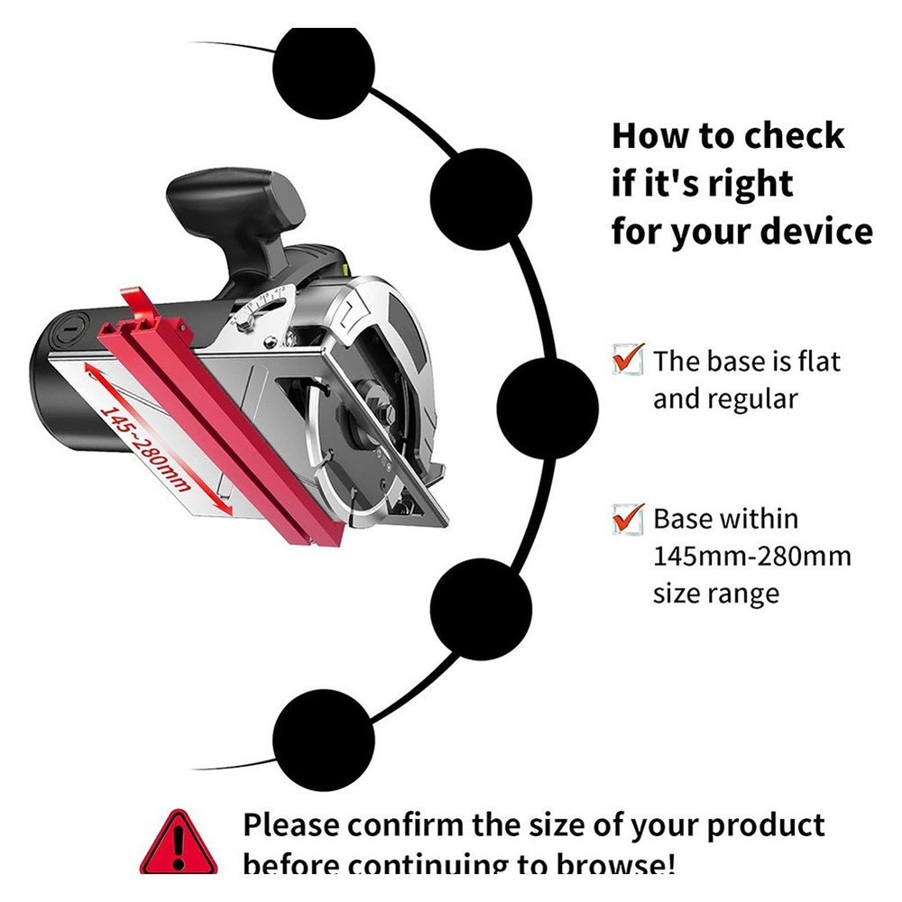 Adjustable Circular Saw Base Guide Rail with Dual Latch for Precise Positioning