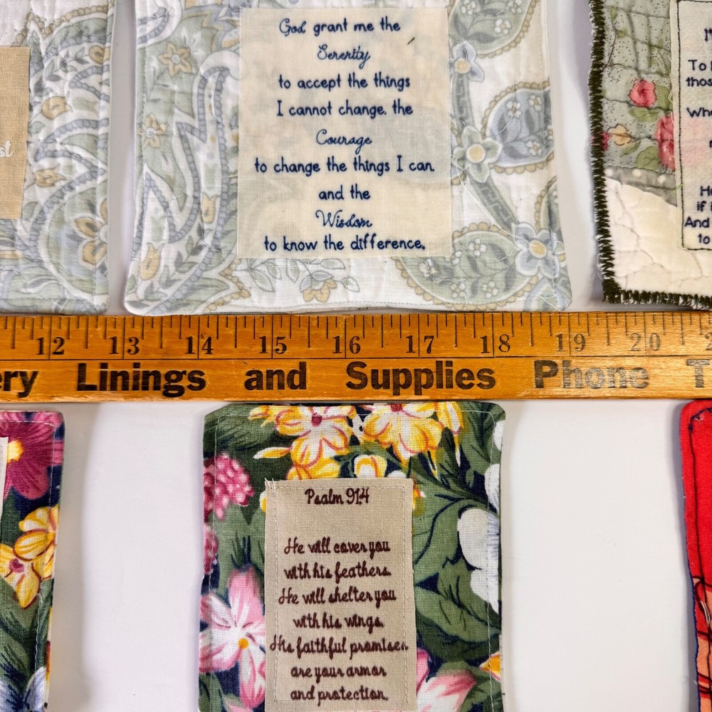 6 Handcrafted Prayer Quilts Unique lot